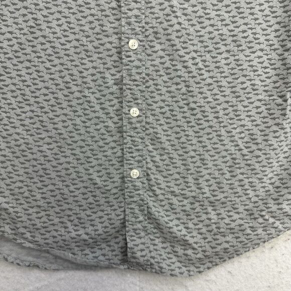 American Eagle Shirt Mens Small S Gray Shark Super Soft Button Down Long Sleeve - Picture 4 of 13